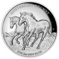 Silver coin Australia KM# 4558 AUSTRALIAN BRUMBY. LB P. 2023 2oz 9999 SILVER.