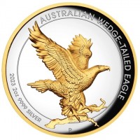 Silver coin Australia KM# 4561 AUSTRALIAN WEDGE-TAILED EAGLE. P JM. 2023 2oz 9999 SILVER.