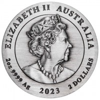 Silver coin Australia KM# 4567 ELIZABETH II. AUSTRALIA. 2oz 9999 Ag 2023 2 DOLLARS. JC.