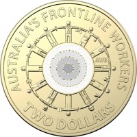 Aluminium Bronze coin Australia AUSTRALIA'S FRONT LINE WORKERS. AWB. TWO DOLLARS.