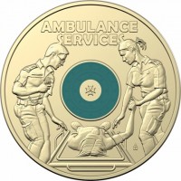 Aluminium Bronze coin Australia AMBULANCE. SERVICES.