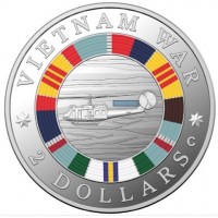 Silver coin Australia VIETNAM WAR. TWO DOLLARS C.