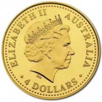 Gold coin Australia KM# 853 ELIZABETH II. AUSTRALIA. 4 DOLLARS. IRB.