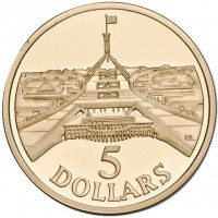 Aluminium Bronze coin Australia KM# 102 SD. 5. DOLLARS.