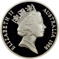 Silver coin Australia KM# 102a ELIZABETH II. AUSTRALIA 1988. RDM.