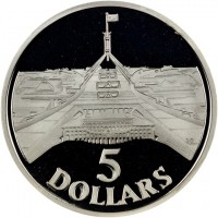 Silver coin Australia KM# 102a SD. 5. DOLLARS.