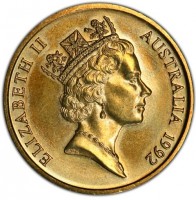 Aluminium Bronze coin Australia KM# 190 ELIZABETH II. AUSTRALIA 1992. RDM.