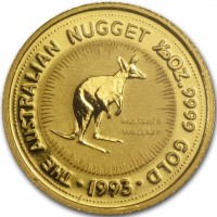Gold coin Australia KM# 389 THE AUSTRALIAN NUGGET 1/20 OZ. 9999 GOLD. NAILTAILED WALLAROO. 1993.