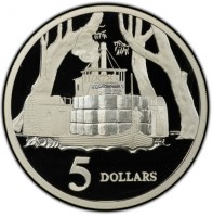 Silver coin Australia KM# 545 5 DOLLARS. WP.
