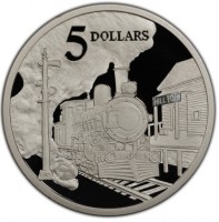 Silver coin Australia KM# 546 5 DOLLARS. HILLTOP. WP.