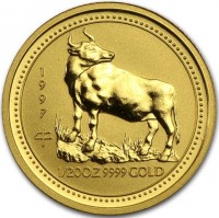 Gold coin Australia KM# 567 1997. 牛. 1/20OZ 9999 GOLD.
