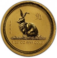 Gold coin Australia KM# 425 1999. 牛. 1/20OZ 9999 GOLD.
