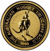 THE AUSTRALIAN NUGGET. 1/20 OZ. 9999 GOLD 1998. P100.