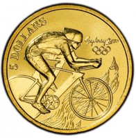 Aluminium Bronze coin Australia KM# 368 5 DOLLARS. Sydney 2000.