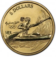 Aluminium Bronze coin Australia KM# 377 5 DOLLARS. Sydney 2000.