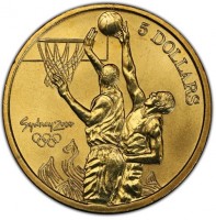 Aluminium Bronze coin Australia KM# 407 5 DOLLARS. Sydney 2000.