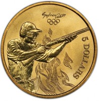 Aluminium Bronze coin Australia KM# 418 5 DOLLARS. Sydney 2000.