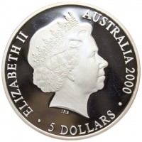 Silver coin Australia KM# 515 ELIZABETH II. AUSTRALIA 2000. IRB. 5 DOLLARS.