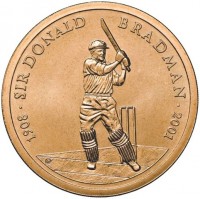 Aluminium Bronze coin Australia KM# 762 1908 · SIR DONALD BRADMAN · 2001.
