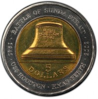 BATTLE OF SUNDA STRAIT. 1942 USS HOUSTON HMAS PERTH 2002. 5 DOLLARS. U.S.S. HOUSTON. 1930.