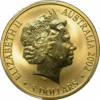 Aluminium Bronze coin Australia KM# 651 ELIZABETH II. AUSTRALIA 2002. IRB. 5 DOLLARS.