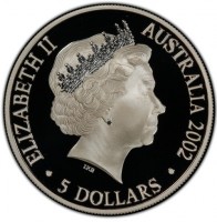 Silver coin Australia KM# 659 ELIZABETH II. AUSTRALIA 2002. IRB. 5 DOLLARS.