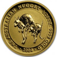 Gold coin Australia THE AUSTRALIAN NUGGET 1/20 oz. 9999 GOLD. 2004. JM.