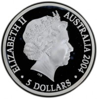 Silver coin Australia KM# 727 ELIZABETH II. AUSTRALIA 2004. IRB. 5 DOLLARS.