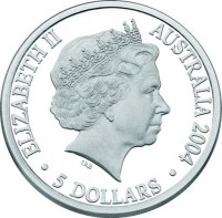 ELIZABETH II. AUSTRALIA 2004. IRB. 5 DOLLARS.