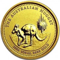 Gold coin Australia THE AUSTRALIAN NUGGET. 2005 1/20oz 9999 GOLD.