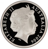 Silver coin Australia KM# 786a ELIZABETH II. AUSTRALIA 2006. IRB. 5 DOLLARS.
