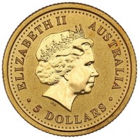 Gold coin Australia ELIZABETH II. AUSTRALIA. IRB. 5 DOLLARS.