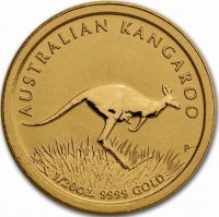 AUSTRALIAN KANGAROO. P. 1/20 OZ. 9999 GOLD. RV.