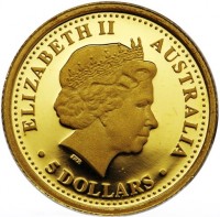 ELIZABETH II. AUSTRALIA. IRB. 5 DOLLARS.