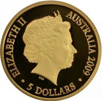 ELIZABETH II. AUSTRALIA 2009. IRB. 5 DOLLARS.
