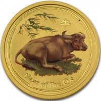 Gold coin Australia P. 牛. Year of the Ox.