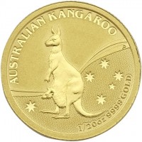 Gold coin Australia AUSTRALIAN KANGAROO. P JG. 1/20 OZ. 9999 GOLD.