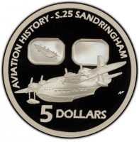 AVIATION HISTORY - S.25 SANDRINGHAM. 5 DOLLARS. WP.