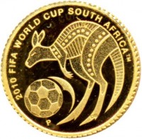 Gold coin Australia 2010 FIFA WORLD CUP SOUTH AFRICA ™ P. DM.