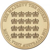 Aluminium Bronze coin Australia KM# 1633 HER MAJESTY THE QUEEN. ROYAL VISIT AUSTRALIA 2011.