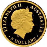 Gold coin Australia KM# 1718 ELIZABETH II. AUSTRALIA 2012. IRB. 5 DOLLARS.