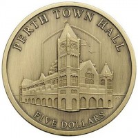 PERTH TOWN HALL. AS. FIVE DOLLARS.