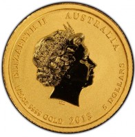 Gold coin Australia KM# 1997 ELIZABETH II AUSTRALIA. IRB. 1/20 OZ 9999 GOLD 2013 5 DOLLARS.