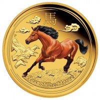 Gold coin Australia KM# 2101 馬. P. Year of the Horse. TV.