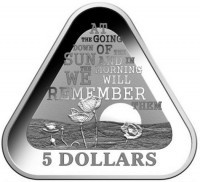 AT THE GOING DOWN OF THE SUN AND IN. THE MORNING WE WILL REMEMBER THEM. 5 DOLLARS.