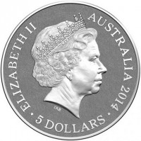 ELIZABETH II. AUSTRALIA 2014. IRB. 5 DOLLARS.