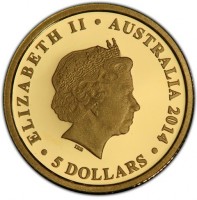 ELIZABETH II. AUSTRALIA 2014. IRB. 5 DOLLARS.