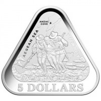 AEGEAN SEA. ANZAC  COVE. TURKEY. ANZAC Day 1915-2015. 5 DOLLARS.