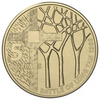 Aluminium Bronze coin Australia KM# 3269 5 DOLLARS. BATTLE OF LONG TAN 1966. TD.