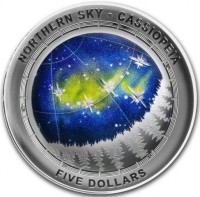 NORTH SKY - CASSIOPEIA +60 2h 1h FIVE DOLLARS.